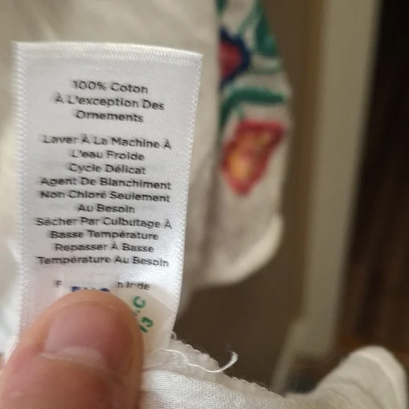 Talbots - Petite-White Embroidered Blouse - Picture 5 of 6